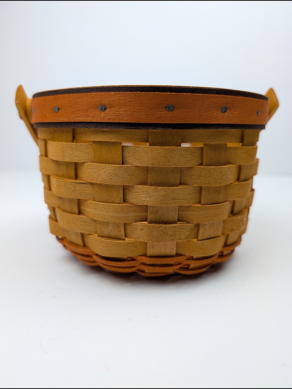 Longaberger Little Pumpkin Basket/Stem Lid/Leaves Liner/Protector, Vintage 1997 - Picture 4 of 10